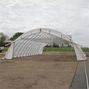 FarmTek GrowSpan 30'W Rolling Premium High Tunnel Greenhouse | Mobile Crop Rotation Film | Robust Steel Frame