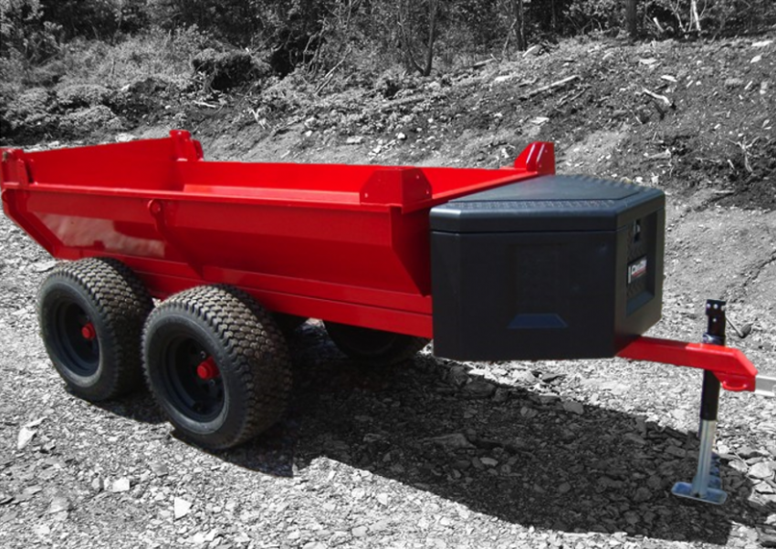 Woody Equipment Tilting Dump Trailer Model 407 & 408 V Series | 18-45 HP | Pull Type | For ATVs,  Side by Sides & Small Tractors