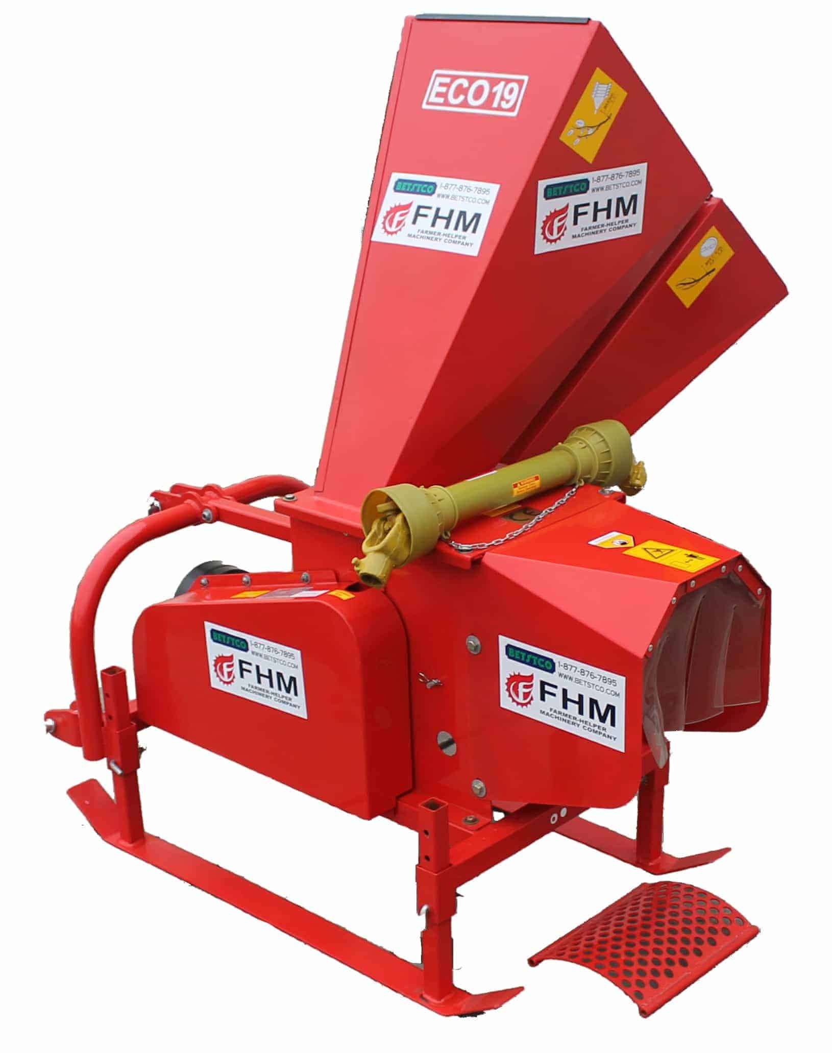 Farmer Helper FH-ECO19 Shredder and Wood Chipper | 3”x5" Chipper Capacity | 15-50HP PTO For Tractor