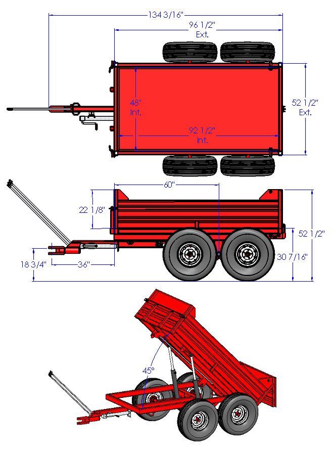 Woody Equipment Standard Tilting Dump Trailer Model 408, 410, 510 & 612 | Pull Type | Horsepower 25-70 HP | For Tractors