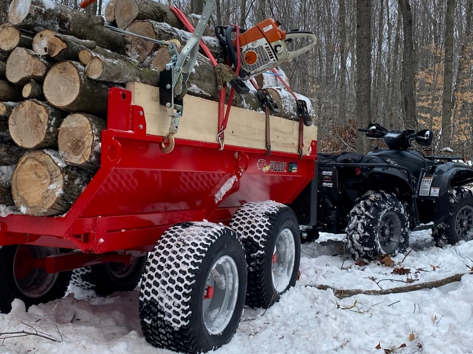 Woody Equipment Tilting Dump Trailer Model 407 & 408 V Series | 18-45 HP | Pull Type | For ATVs,  Side by Sides & Small Tractors