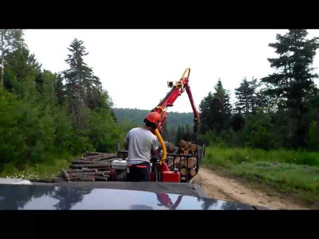 Woody Equipment 10′ Forestry Trailer Model 10-78 HV with Gooseneck Log Loader Model 130-HD / HDT | Pull Type |For Tractors